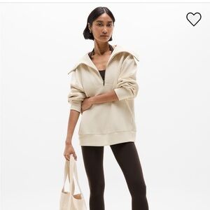 Athleta Ottoman 1/4 Zip Sweatshirt Bone color size XS NWOT